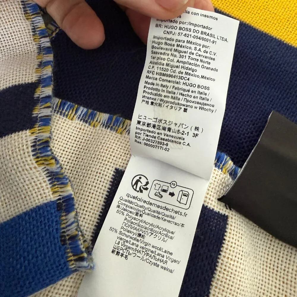 Hugo Boss X NFL Scarf Giants,‎ Wool-blend, new with tag